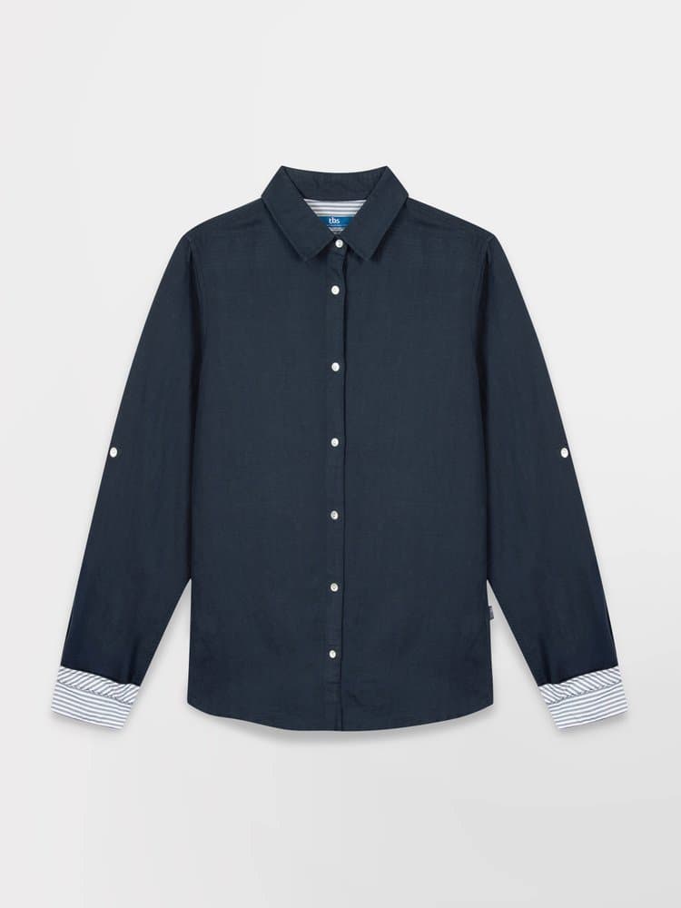 Chemise manches longues Ilonache - Couleur bleu marine - Pour Femme - TBS - Taille 46