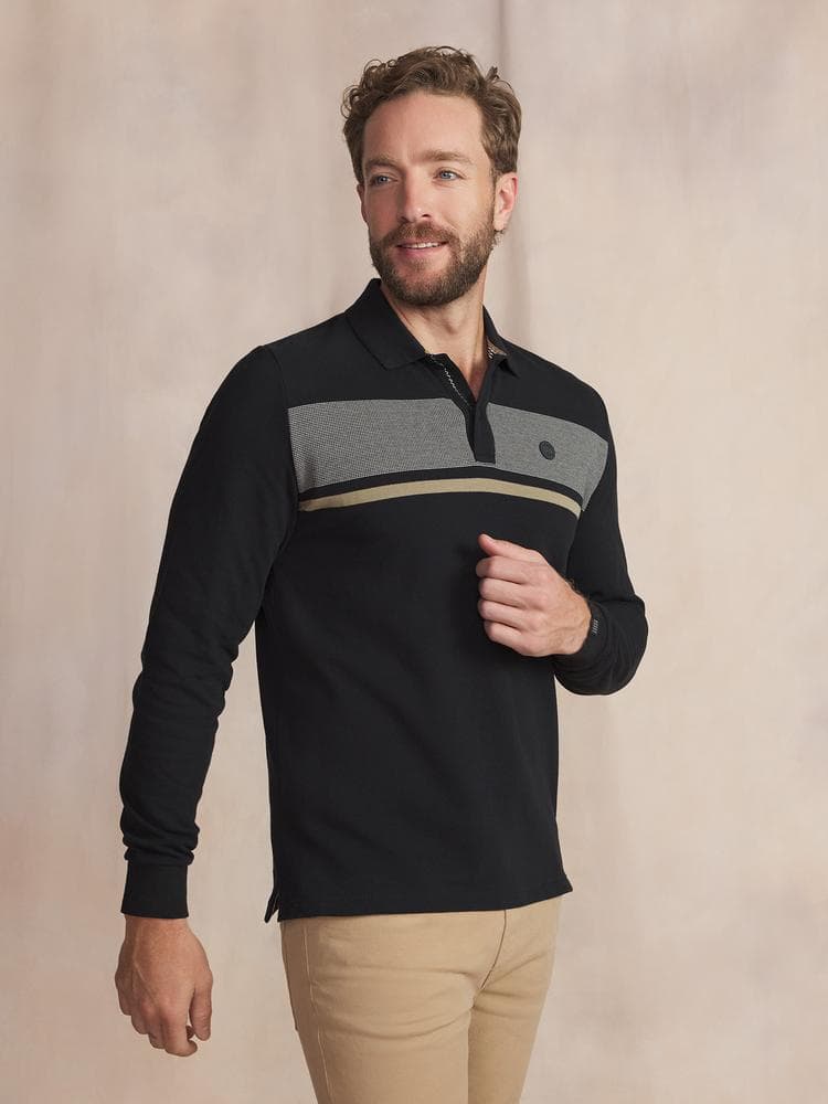 Polo manches longues Kabyepol - Couleur noir - Pour Homme - TBS - Taille M