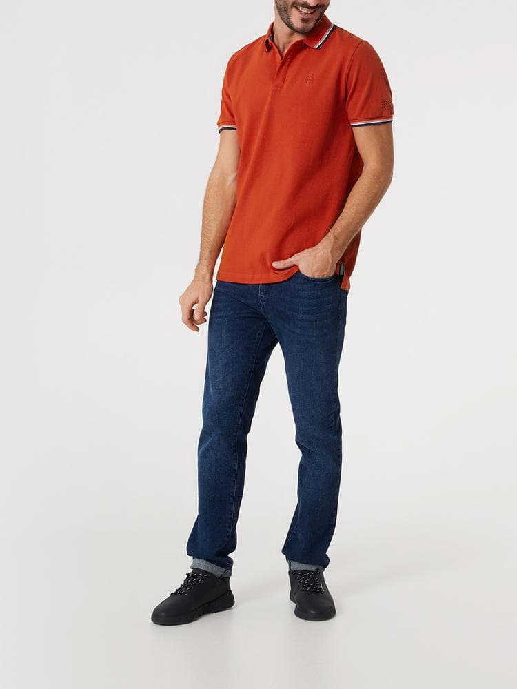 Polo manches courtes Yvanepol - Couleur rose/rouge - Pour Homme - TBS - Taille XL