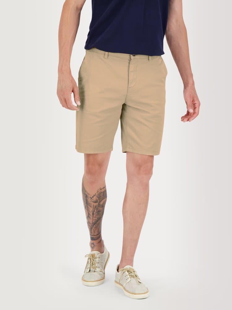 Bermuda ceinture droite avec passants Arturber - Couleur beige - Pour Homme - TBS - Taille 44