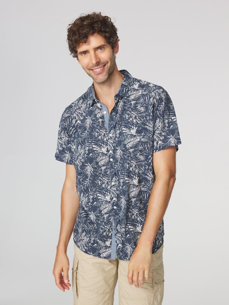 Chemise manches courtes Millocha - Couleur bleu marine - Pour Homme - TBS - Taille XL