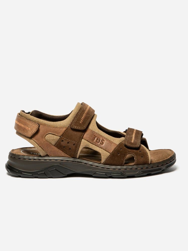 Sandales plates Johalin pour Homme - Couleur marron - TBS - Pointure 45