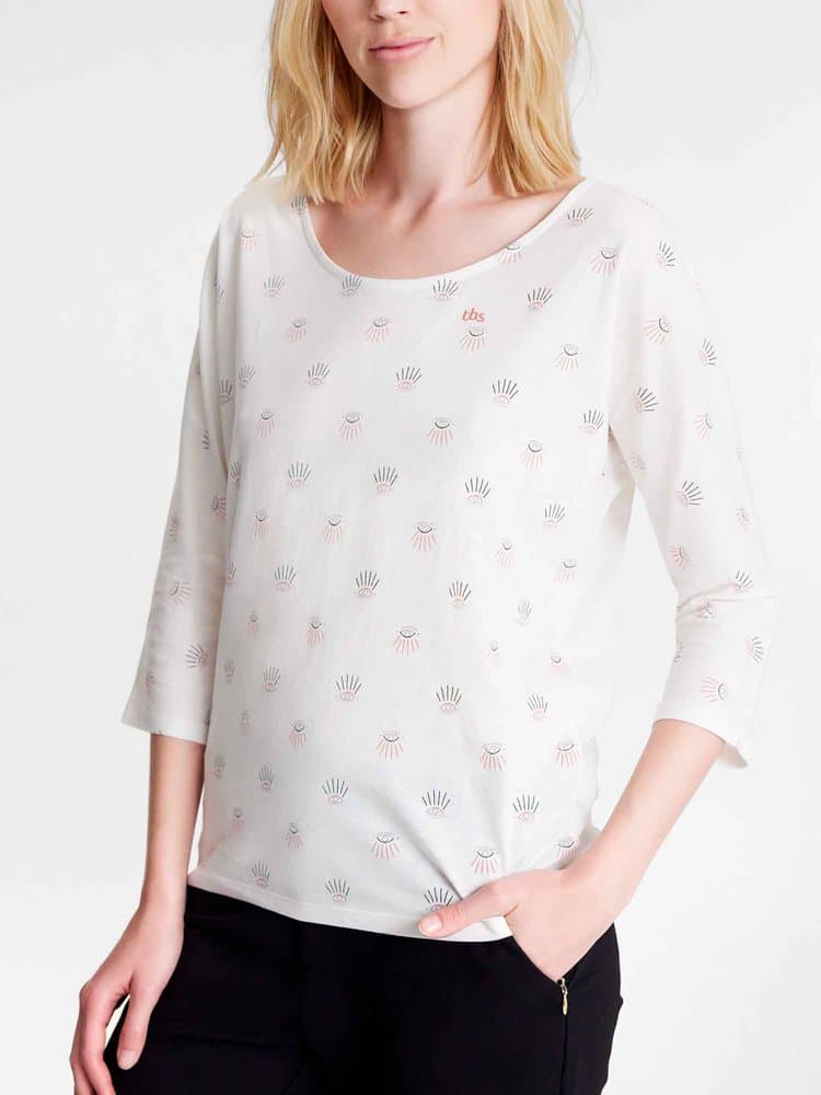 T-Shirt Elinotee19017 - Couleur blanc/ecru - Pour Femme - TBS - Taille L