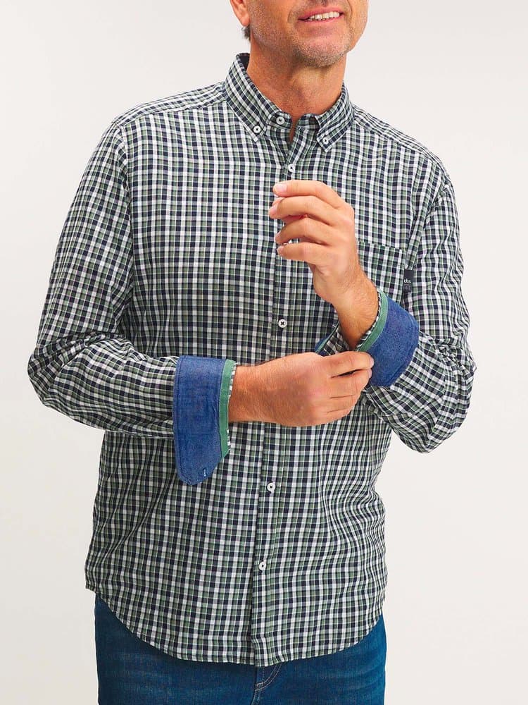 Chemise manches longues Evvenche14348 - Couleur vert - Pour Homme - TBS - Taille S