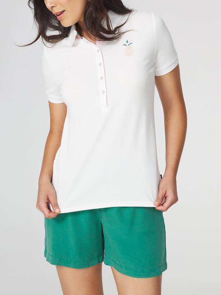 Polo manches courtes Boniepol - Couleur blanc/ecru - Pour Femme - TBS - Taille 46