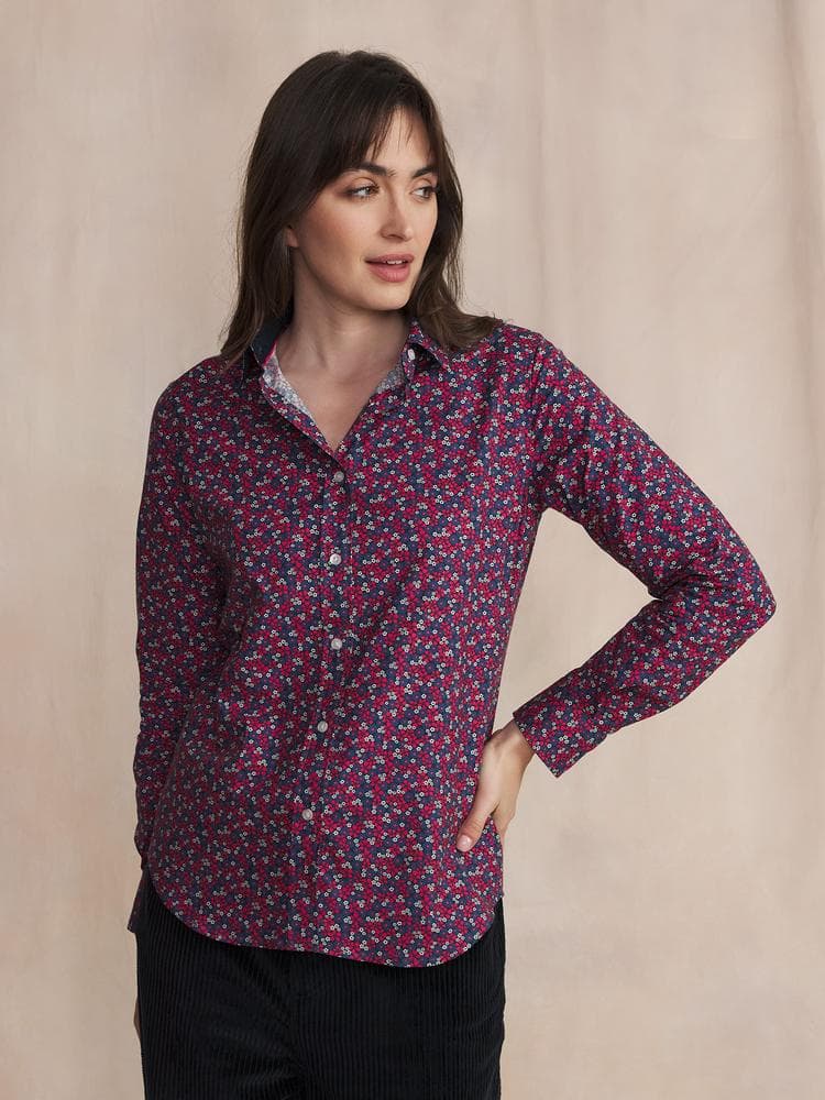 Chemise manches longues Velmache - Couleur rose/rouge - Pour Femme - TBS - Taille 50