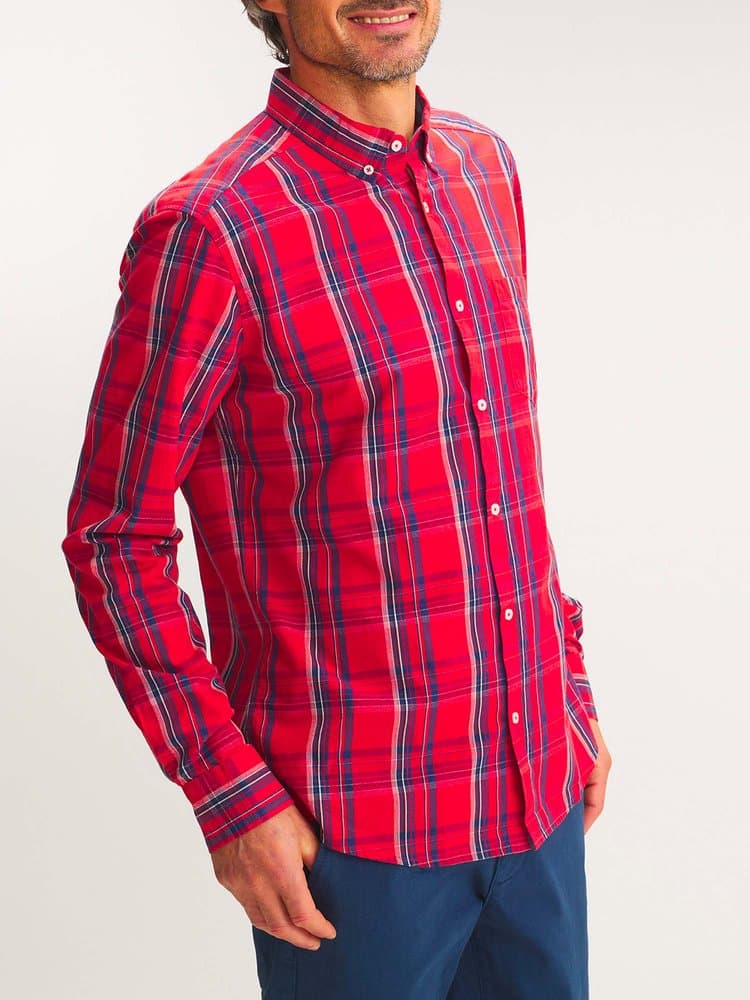 Chemise manches longues Stoneche14116 - Couleur rose/rouge - Pour Homme - TBS - Taille XXL