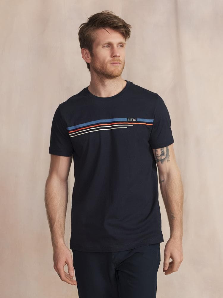 T-shirt manches courtes Niniotee - Couleur bleu marine - Pour Homme - TBS - Taille 4XL