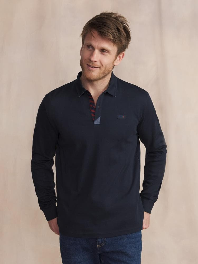 Polo manches longues Valonpol - Couleur bleu marine - Pour Homme - TBS - Taille XL