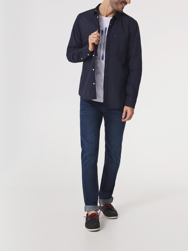 Chemise manches longues Brodyche - Couleur bleu marine - Pour Homme - TBS - Taille XL