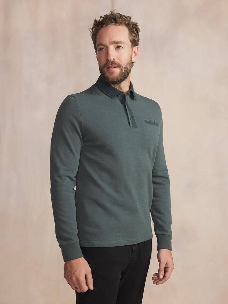 Polo manches longues Cavezpol - Couleur vert - Pour Homme - TBS - Taille XXL