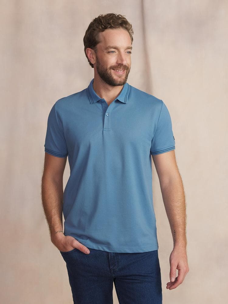 Polo manches courtes Attonpol - Couleur bleu - Pour Homme - TBS - Taille M