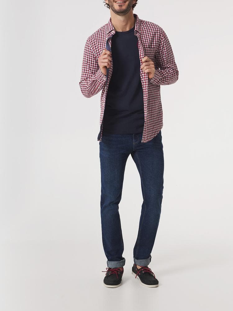 Chemise manches longues Perriche - Couleur rose/rouge - Pour Homme - TBS - Taille L