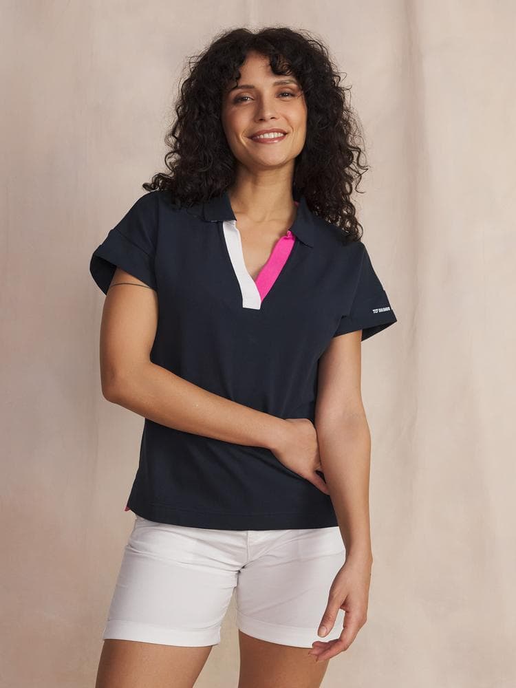 Polo manches courtes Adriatic - Couleur bleu marine - Pour Femme - TBS - Taille M