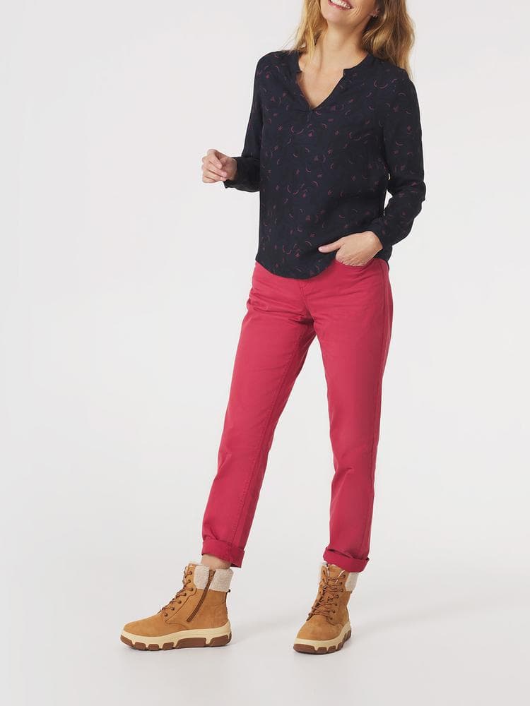 Blouse col v Pajarmis - Couleur bleu marine - Pour Femme - TBS - Taille 42