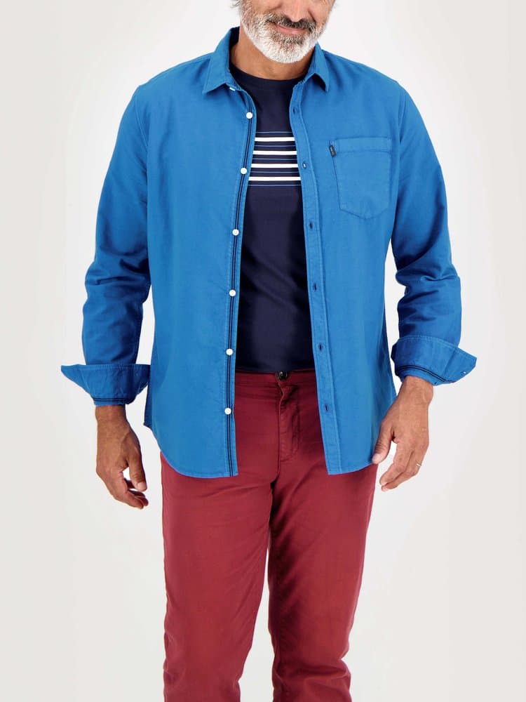 Chemise manches longues Brodyche - Couleur bleu - Pour Homme - TBS - Taille M