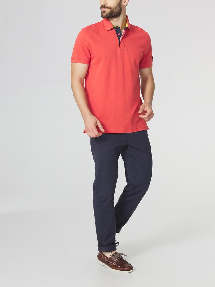 Polo manches courtes Clidepol - Couleur rose/rouge - Pour Homme - TBS - Taille XL