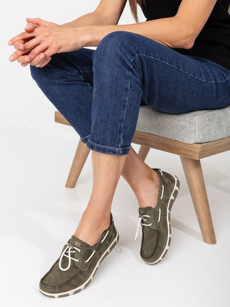 Chaussures bateau Janaele pour Femme - Couleur vert - TBS - Pointure 38