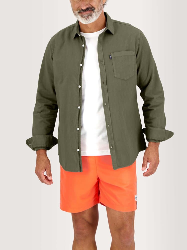 Chemise manches longues Brodyche - Couleur vert - Pour Homme - TBS - Taille S