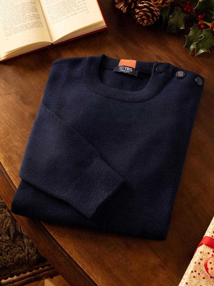 Pull fabriqué en France Celestin - Couleur bleu marine - Pour Homme - TBS - Taille 3XL