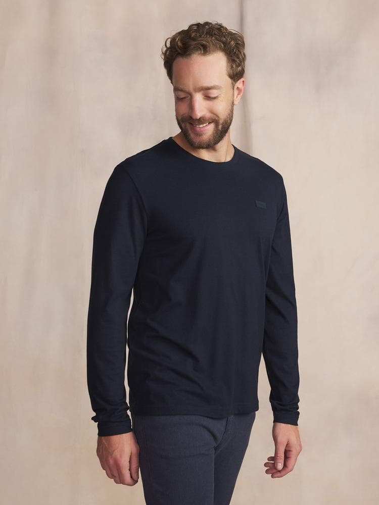 T-shirt manches longues Pierelon - Couleur bleu marine - Pour Homme - TBS - Taille XXL