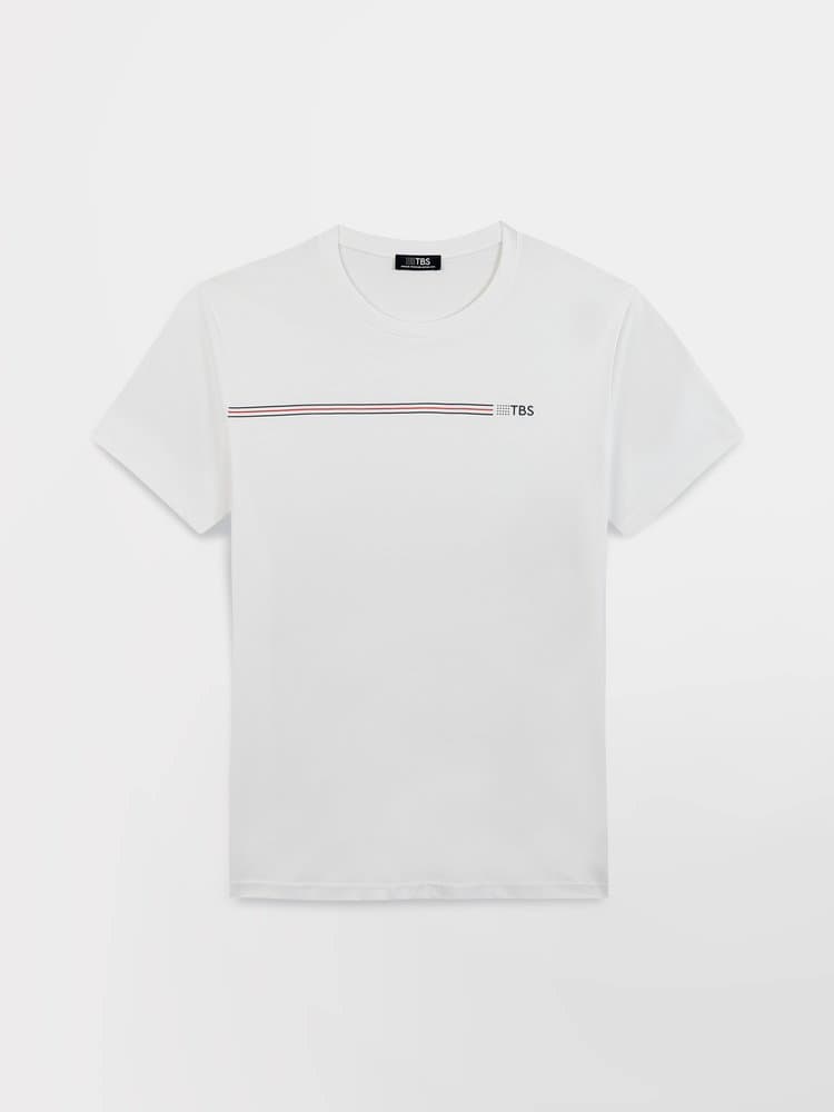 T-shirt manches courtes Meluttee - Couleur blanc/ecru - Pour Homme - TBS - Taille L