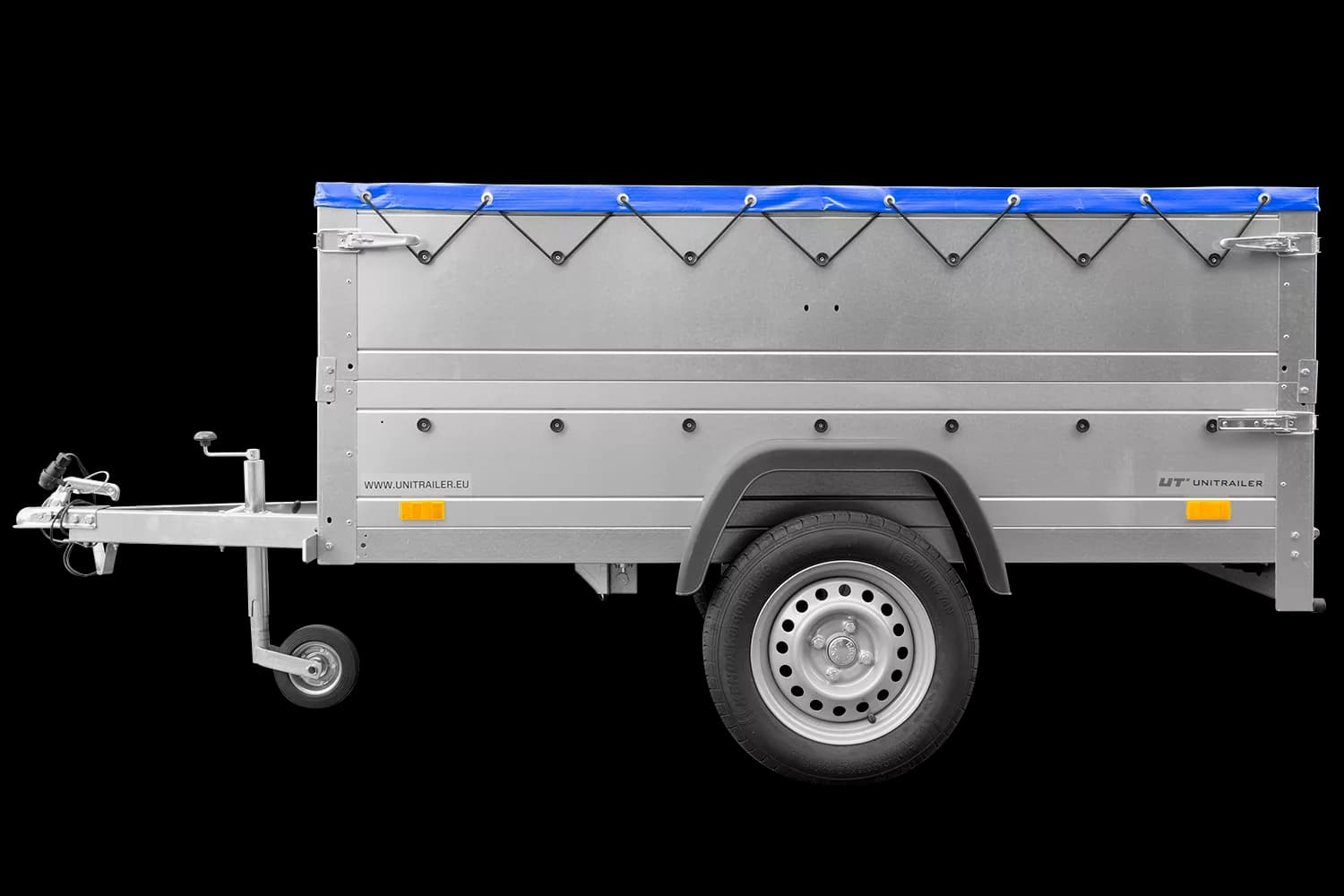 Kippbarer Pkw Anhänger GARDEN TRAILER 200 KIPP mit zusätzlichen Bordwänden, Stützrad und Flachplane