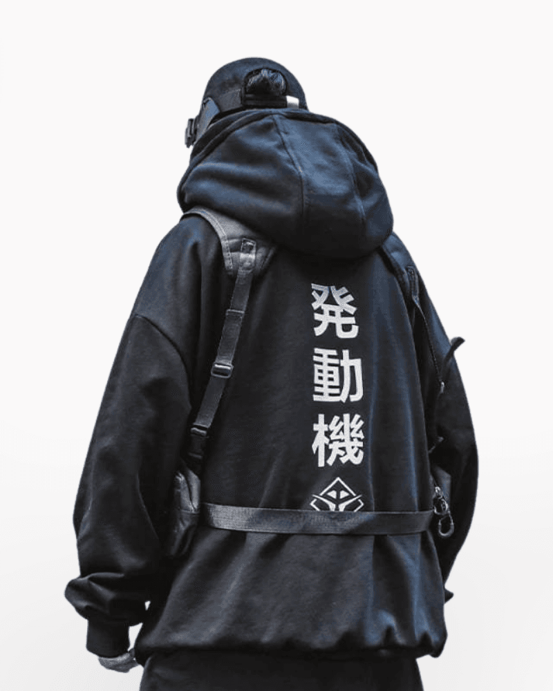 Techwear Doppelte Kapuze Hoodie