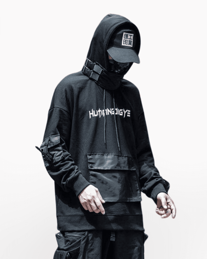 Techwear Hoodie mit Fronttasche