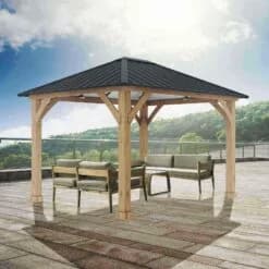 Cenador de madera 362x297x283 cm (10,72 m2) Tucson