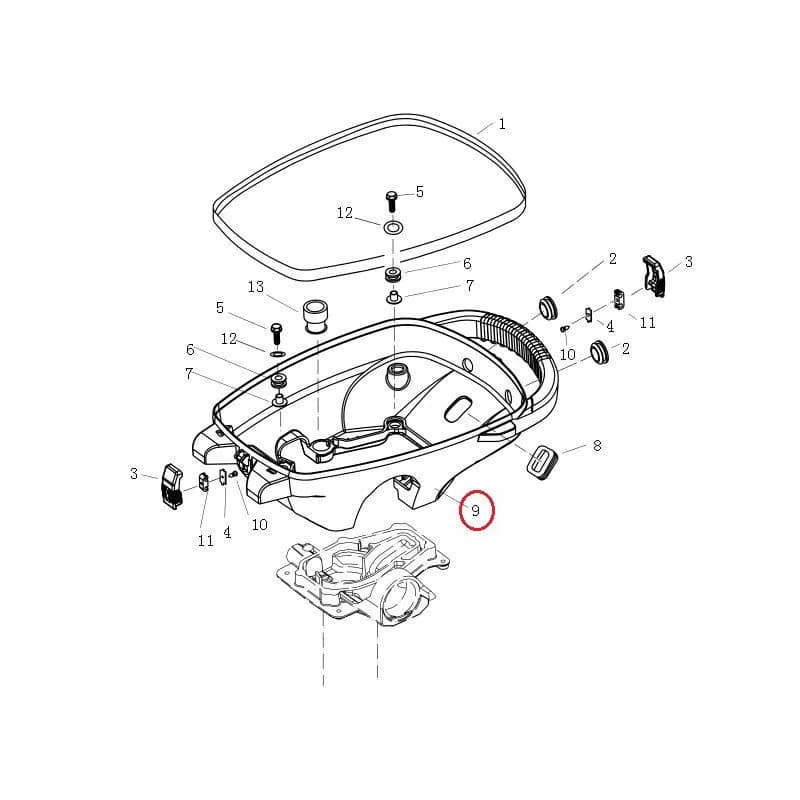 Moteur 2,6cv Partie Capot Bas - Orangemarine