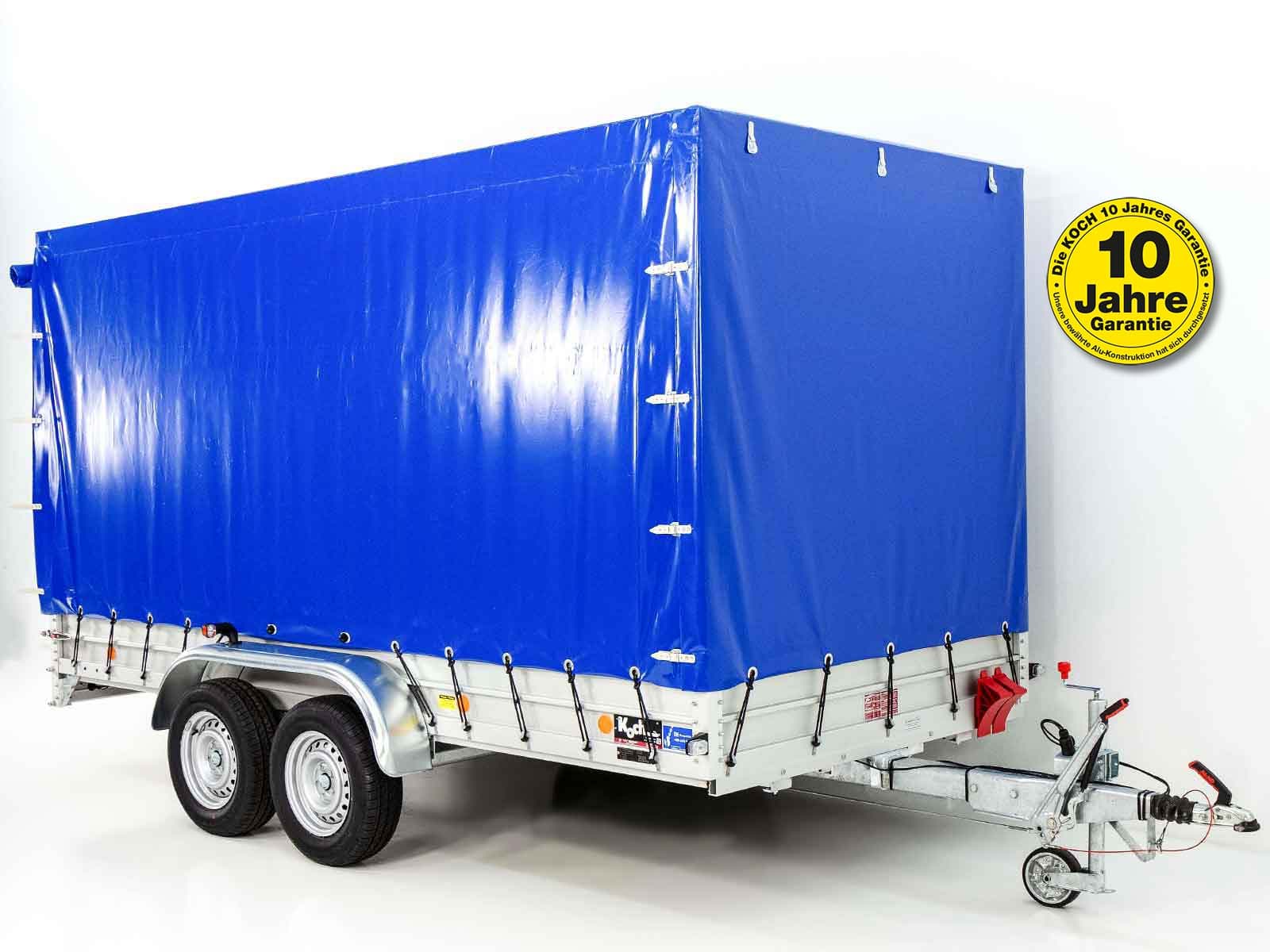 Anhänger mit Plane 185x400cm 2600kg | Typ 10.26 | Hochplane 200cm Blau-Neu