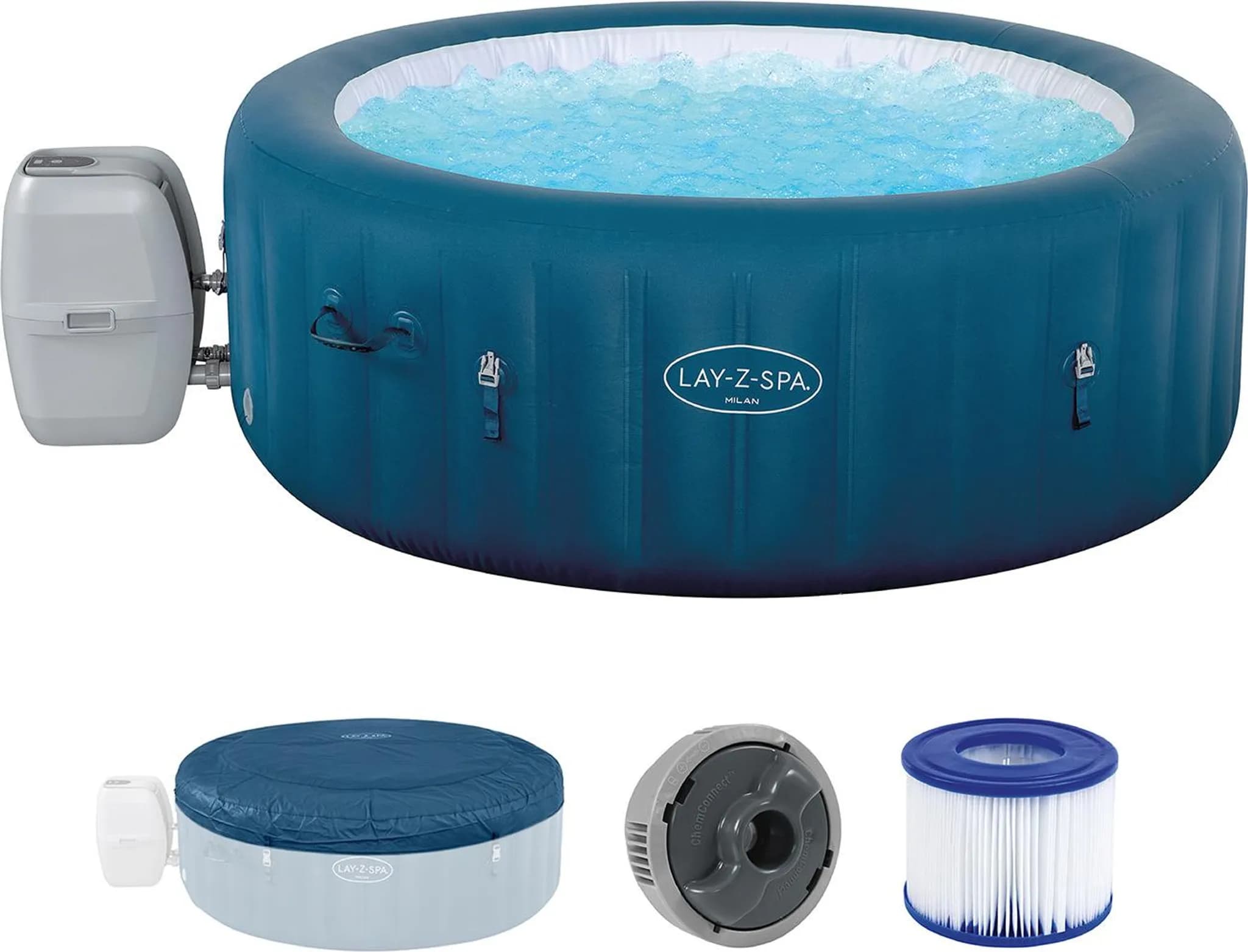 LAY-Z-SPA® WLAN-Whirlpool Milan AirJet Plus™ Ø 196 x 71 cm, rund