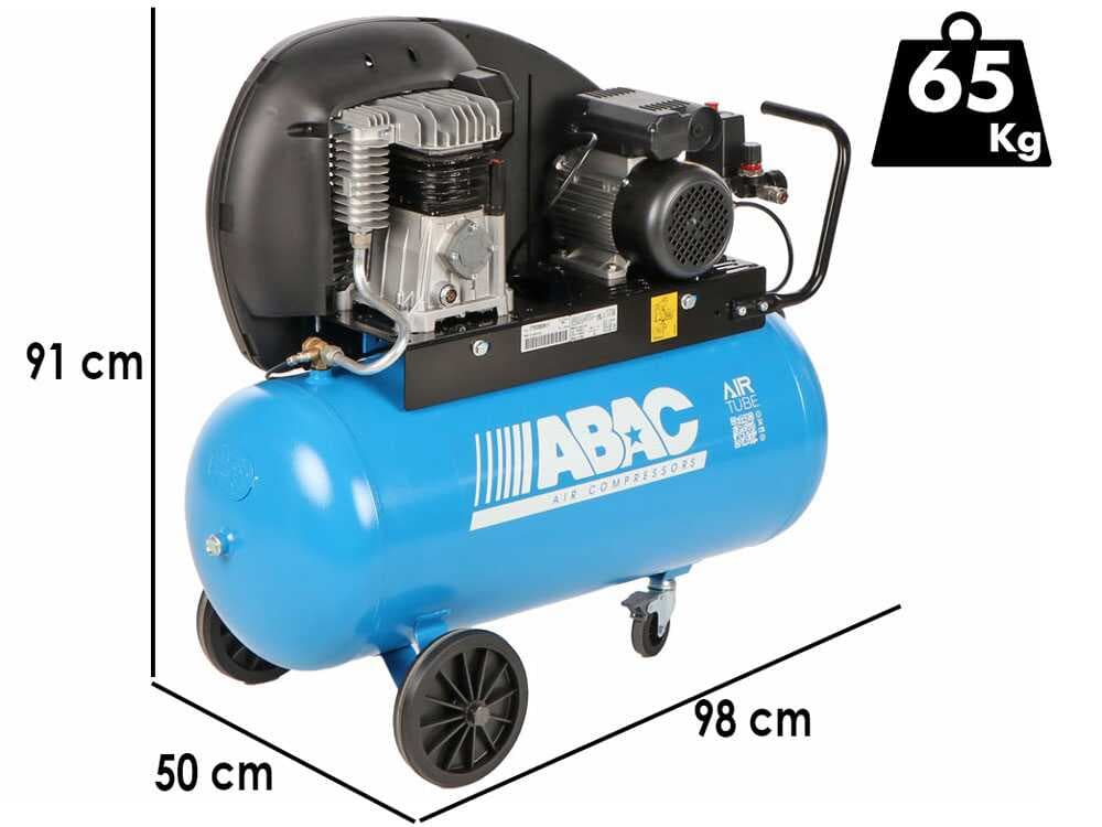 ABAC EXT A29B 90 CM2 - Einphasiger elektrischer Luftkompressor mit Riemenantrieb - Motor 2 PS - 90 l