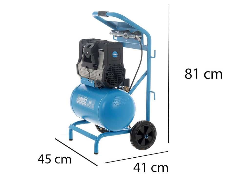 ABAC HOCKENHEIM OS20P - Schallgedämpfter, ölfreier, einphasiger elektrischer Luftkompressor - Motor 2 PS - 20 l