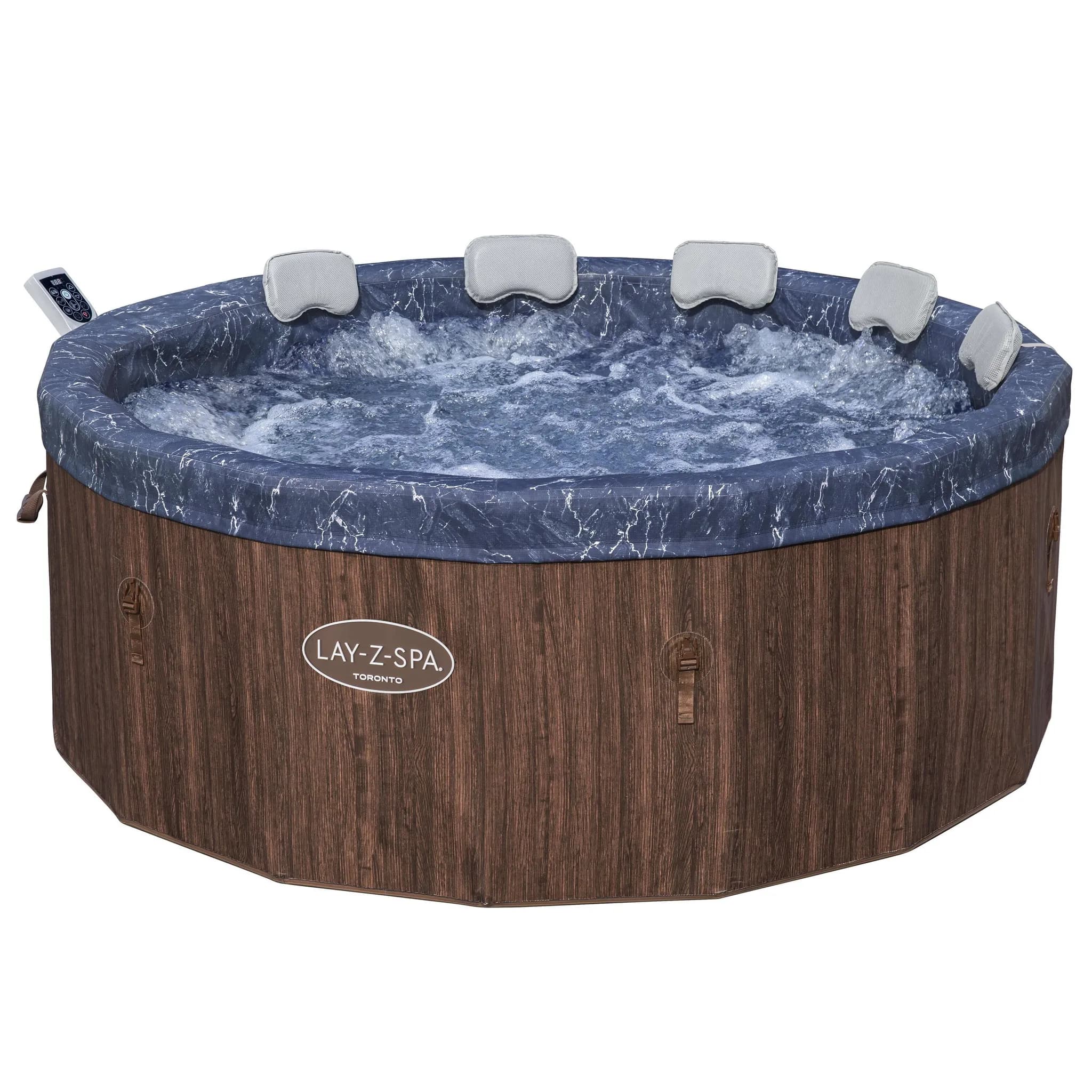 Bestway® LAY-Z-SPA® Energiespar-Whirlpool mitSchaumstoffpaneelen Toronto AirJet™ mit App-Steuerung + integrierter UltraFit™ -Pumpeneinheit, für 7 Pers