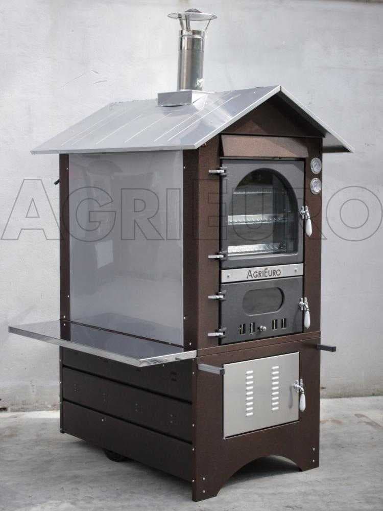 AgriEuro Magnus 100 Deluxe EXT - Holzbackofen für draußen - aus Edelstahl - kupferfarben