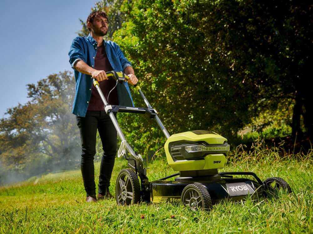 Akku‐Mulch‐Mäher RYOBI RY36LMMX51A‐140, inkl. 1x 36 V 4Ah Akku, Schnittbreite 51 cm,