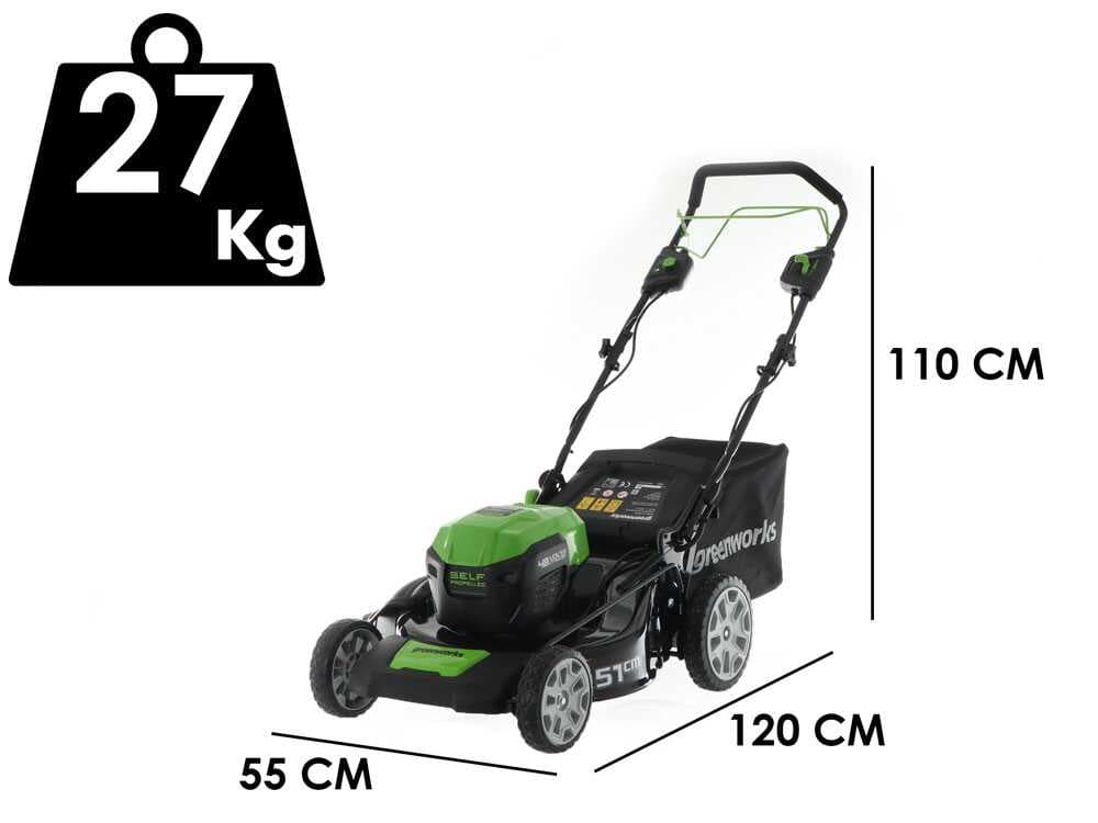 Akku-Rasenmäher Greenworks GD48LM51SP 48V - SOLO - OHNE AKKU UND LADEGERÄT