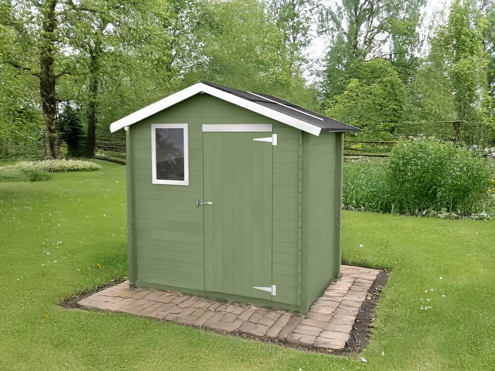 Alce Livia 198x130 grün – Gerätehaus aus Holz – mit Frontfenster – 198x130x205 cm