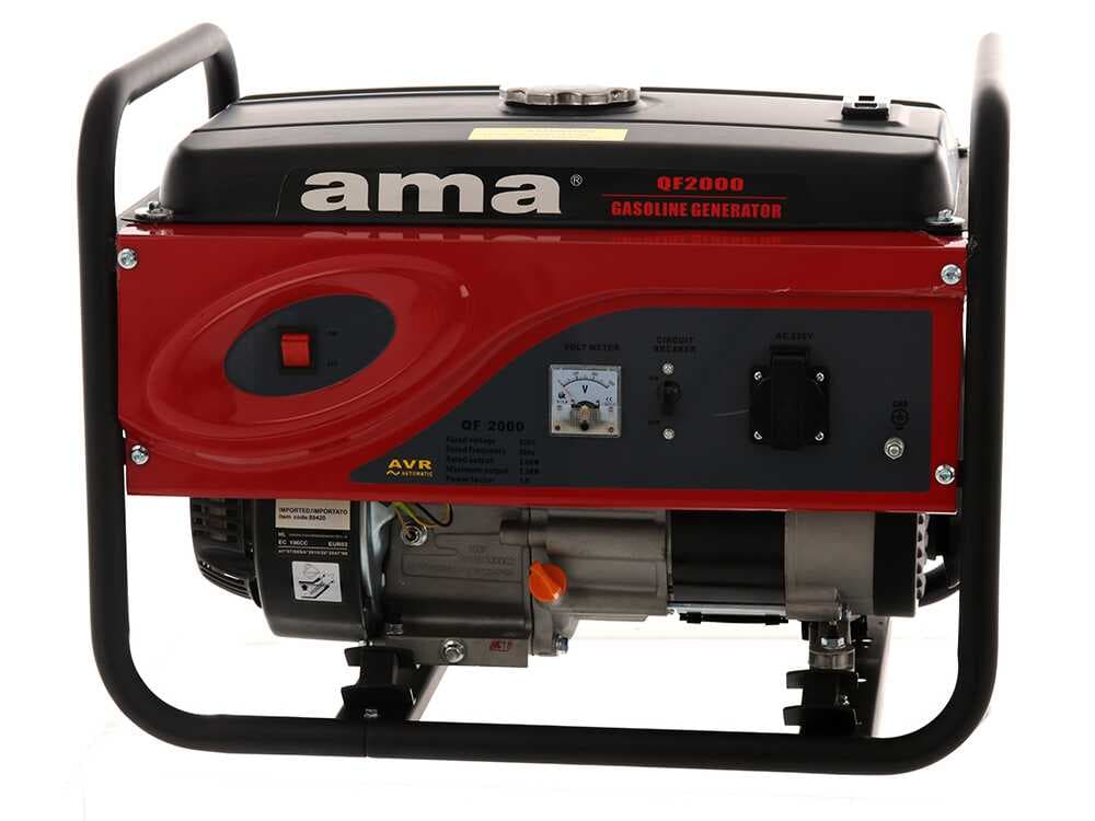 AMA QF2000 - Leiser Benzin-Stromerzeuger mit AVR-Regelung 2.2 kW - Dauerleistung 2 kW - 230V