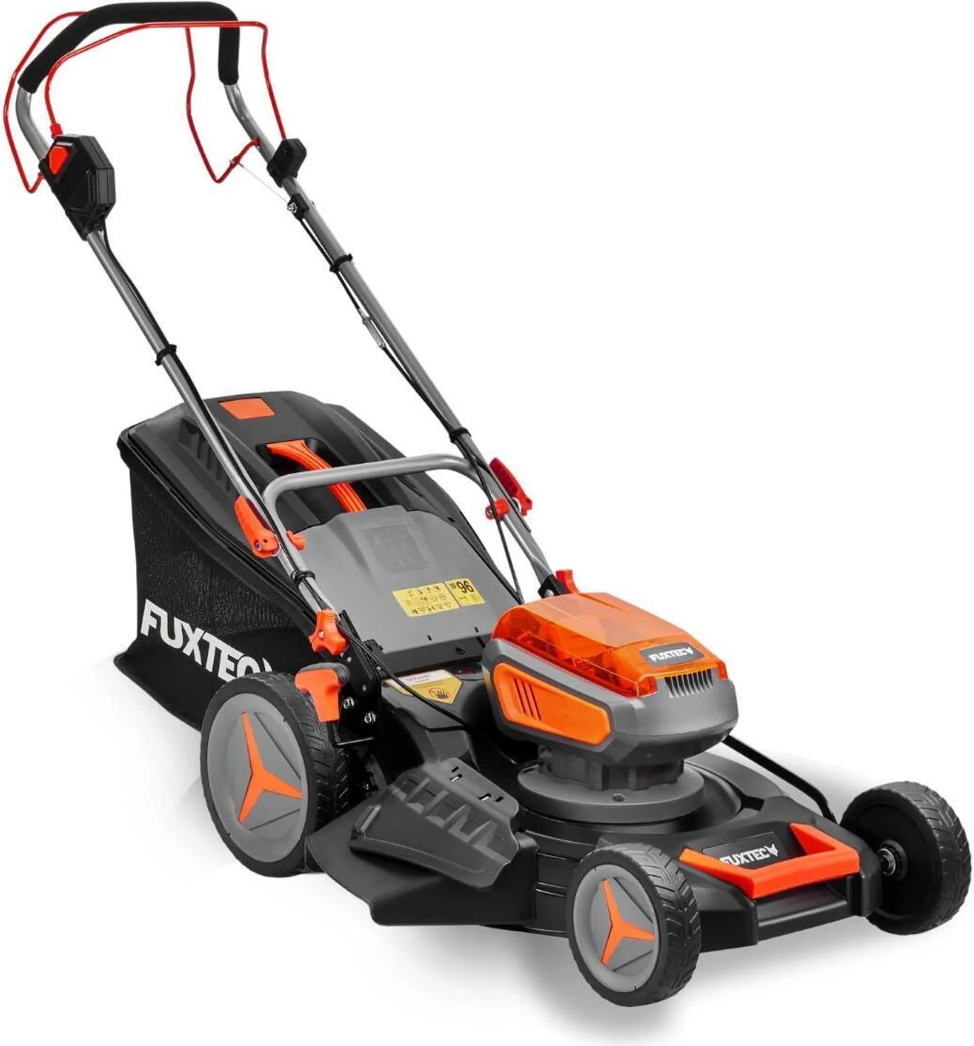 FUXTEC 40V Akku Rasenmäher FX-E2RM46SET - 46cm Schnittbreite | 30,6Kg | 2x20V |E-Start |50L Fangkorb | 2,5-7,5cm Schnitthöhe | 120min Ladezeit