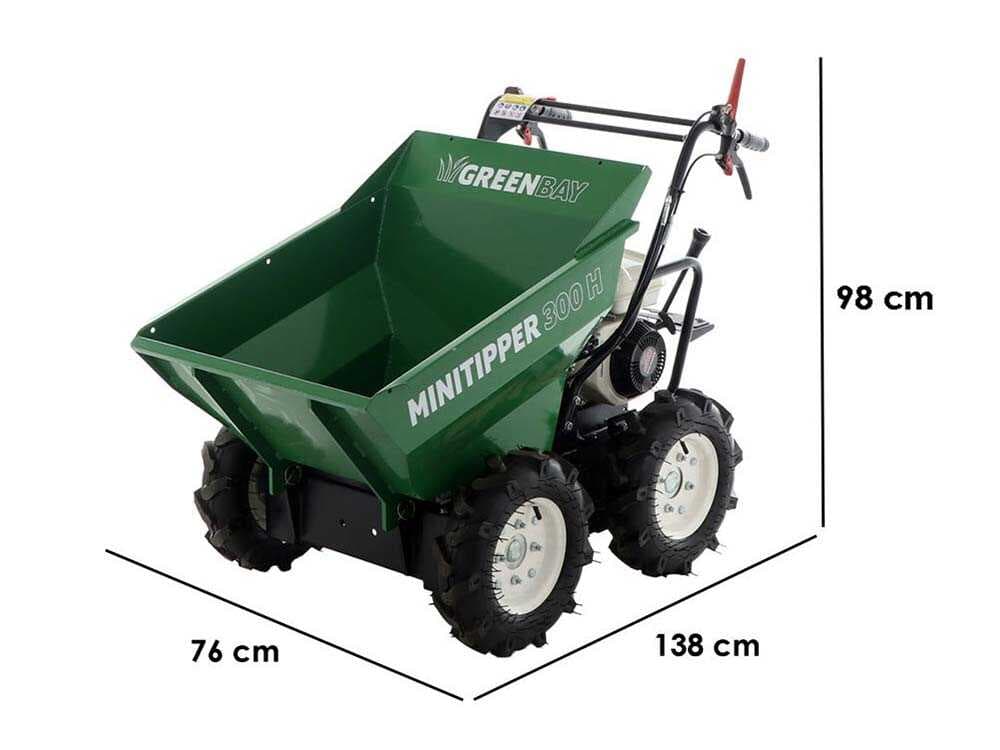 Benzin-Motorschubkarre 4x4 GreenBay MiniTipper 300 H - Hondamotor GP160