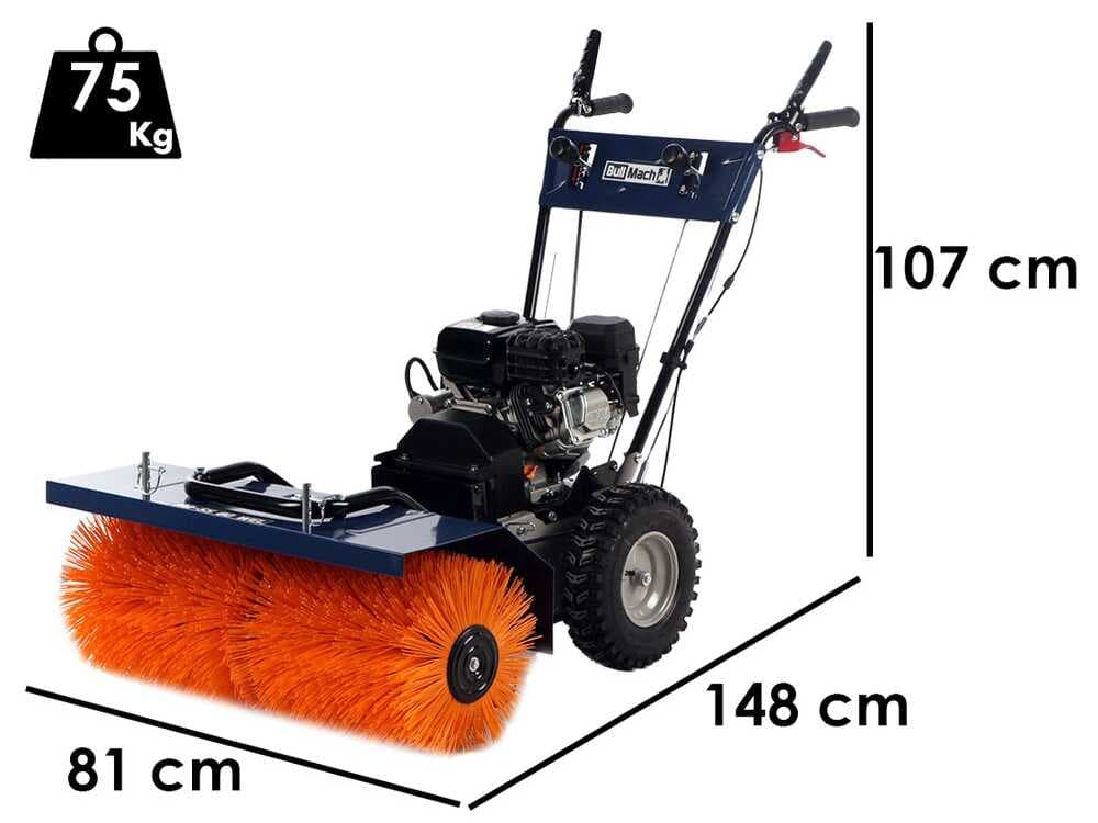 BullMach BM-SS 80 WEL - Benzin-Kehrmaschine mit Elektrostarter - Mehrzweckgerät