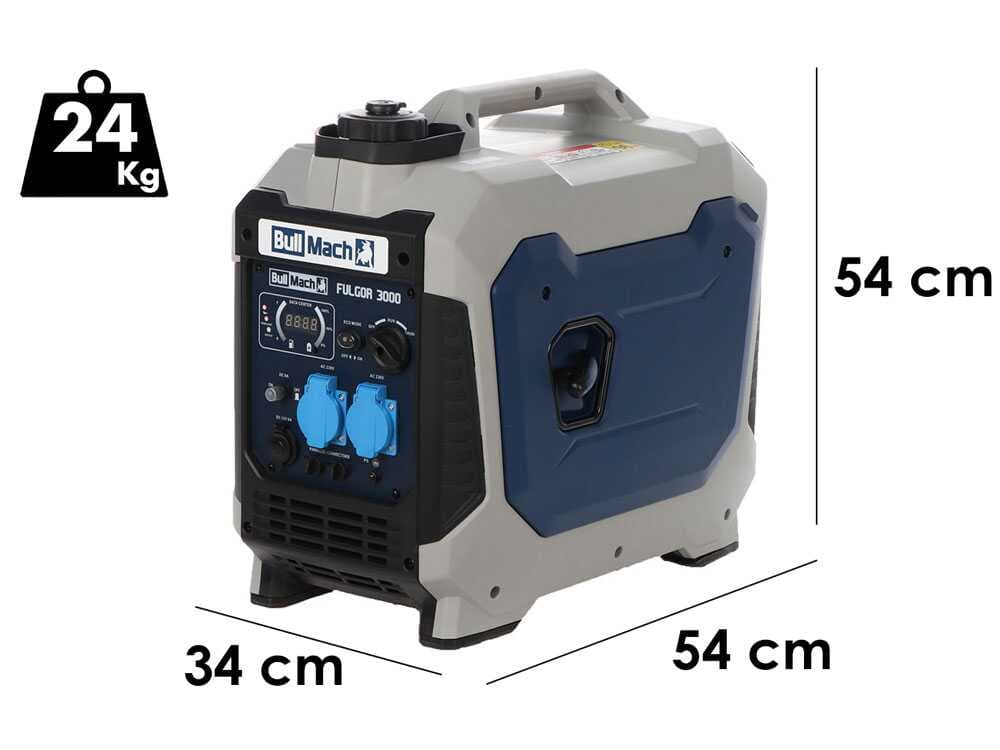 BullMach Fulgor 3000 - Inverter Stromerzeuger 3,3 kW - Dauerleistung 3 kW - 230V