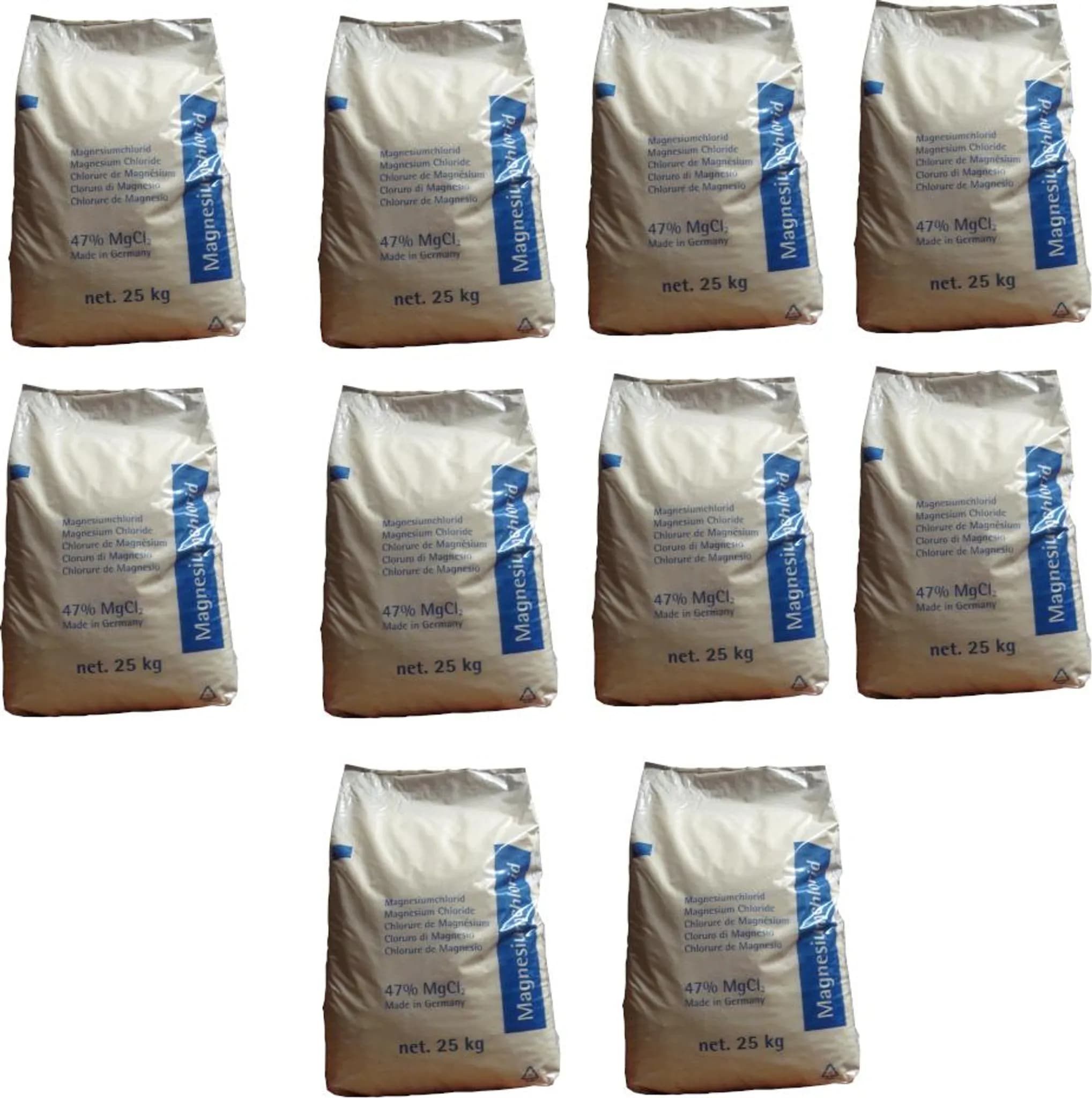 Magnesiumchlorid 10x25kg 47% MgCl2 Entstaubungsmittel Frostschutzmittel