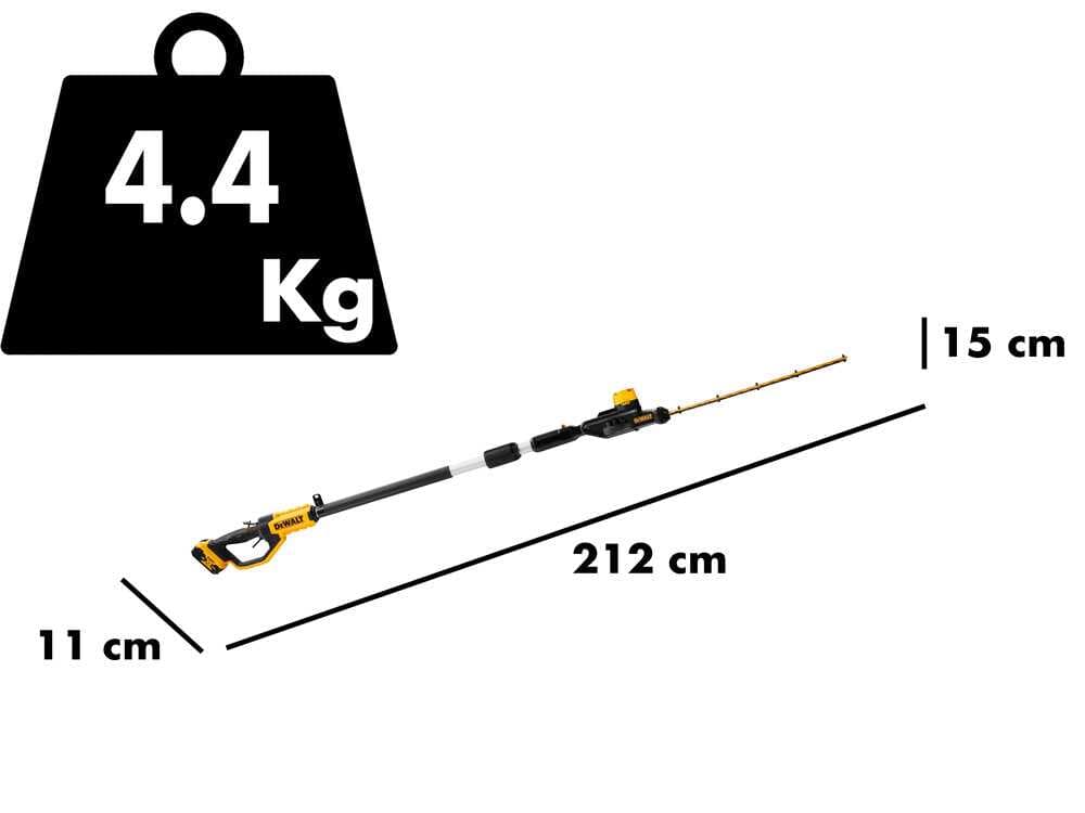 DeWalt DCMPH566P1-QW - Heckenschere auf Schaft - Akku 18V 5Ah