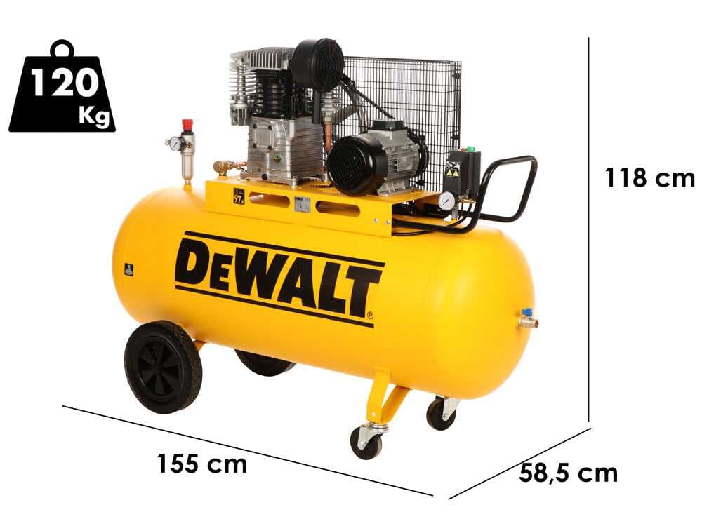 DeWalt DXCMB4T270HCE - Dreiphasiger elektrischer Luftkompressor mit Riemenantrieb - Motor 4 PS – 270 lt