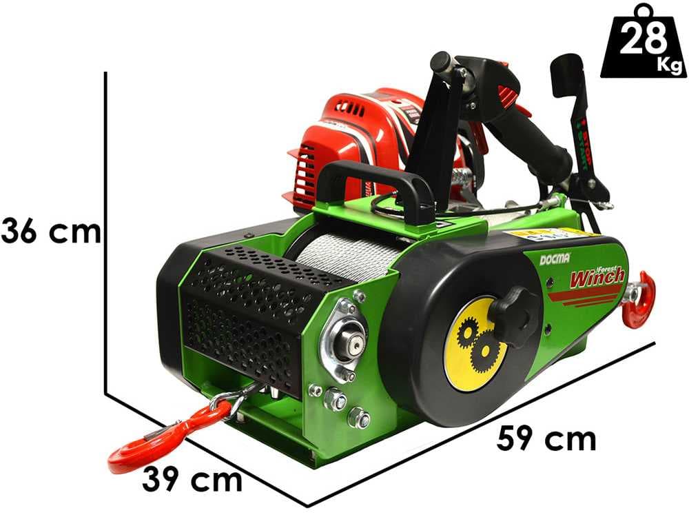 Docma VF150 auto-4 GX50 - Forstseilwinde mit Hondamotor - Seil Ø 5mm/ 80m