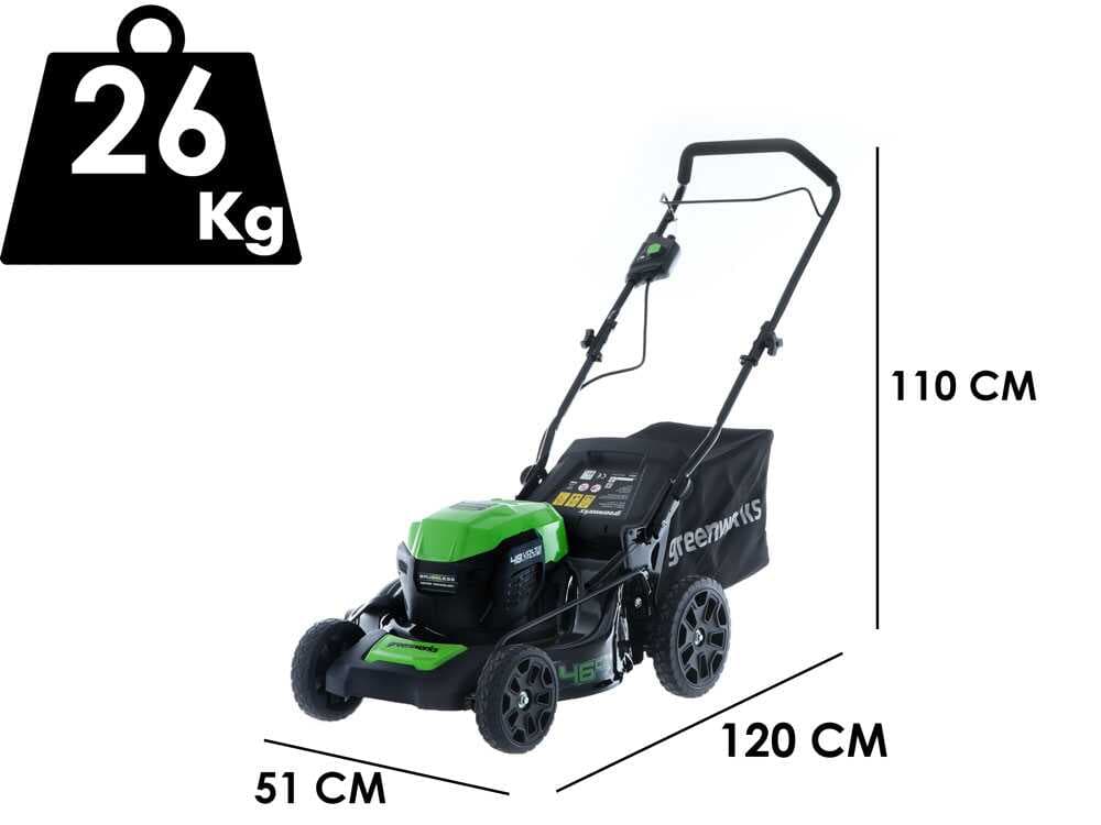 Elektrischer Akku-Rasenmäher Greenworks GD48LM46 48V - 46 cm - Akku 4Ah